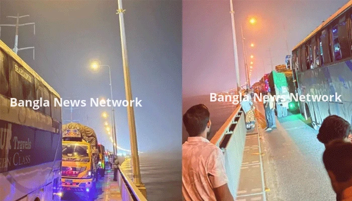 যমুনা সেতুতে দুর্ঘটনা, উত্তরবঙ্গমুখী লেনে যান চলাচল বন্ধ