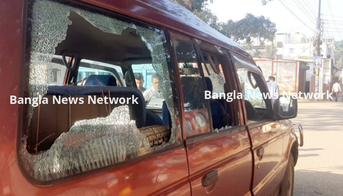 কিশোরগঞ্জে ইউএনও’র গাড়ি ভাংচুর