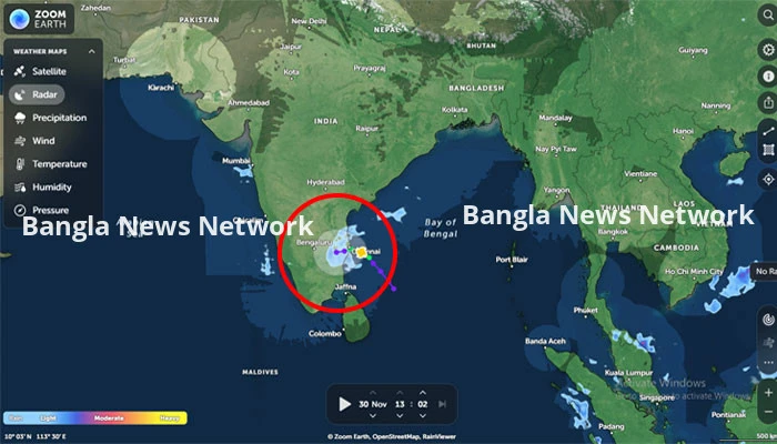 বঙ্গোপসাগরের ওপর দিয়ে উত্তর-পশ্চিমে এগোচ্ছে ‘ফিনজাল’