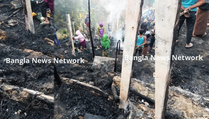 রোহিঙ্গা ক্যাম্পে ফের আগুন, পুড়ে গেছে ১০টি স্থাপনা