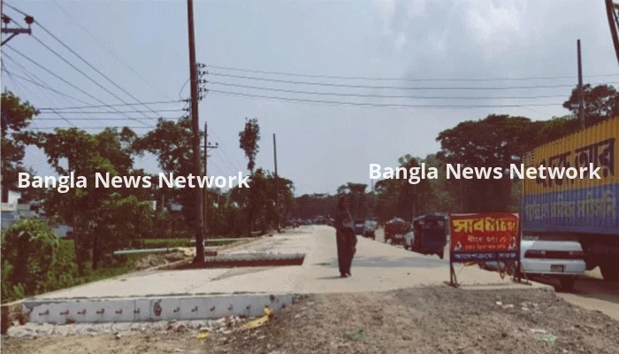 সুনামগঞ্জ-সিলেট সড়কের ফোর লেন কাজে ধীরগতি