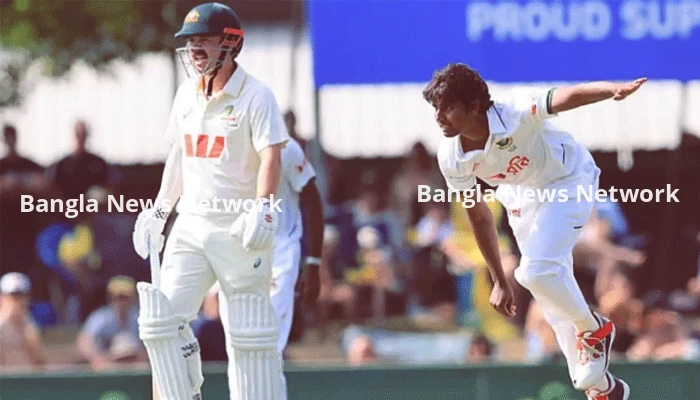 হাসান মাহমুদের জোড়া আঘাতে শুরুতেই চাপে অস্ট্রেলিয়া
