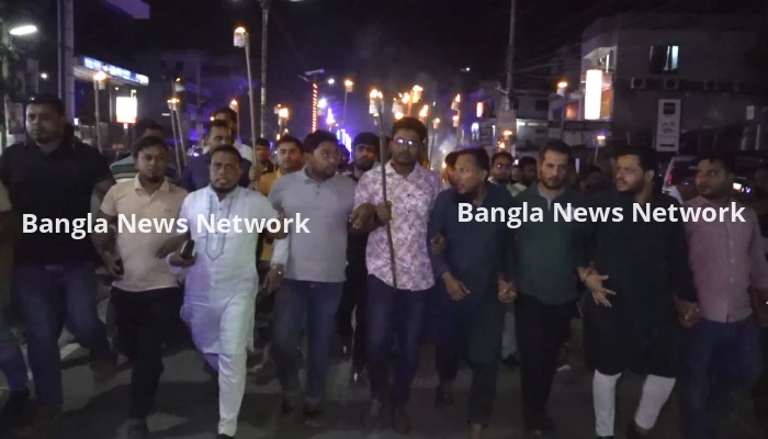 গণঅধিকারের ওপর হামলার প্রতিবাদে ঝিনাইদহে মশাল মিছিল