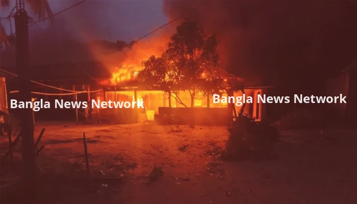 শিবির নেতা হত্যা, অভিযুক্ত যুবদল নেতার বাড়িতে আগুন-ভাঙচুর