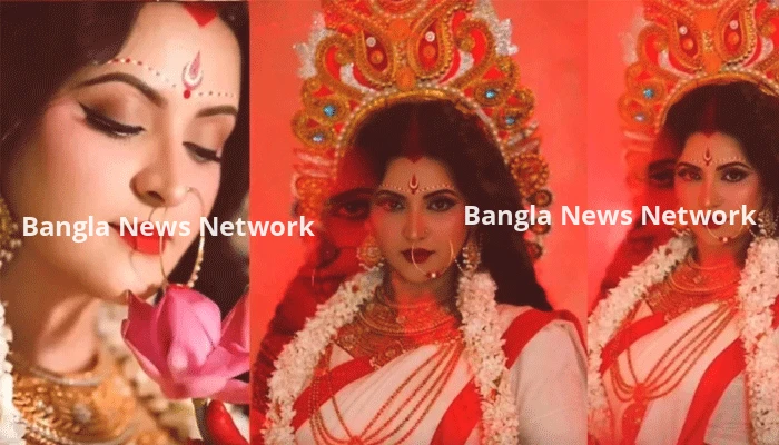 দুর্গারূপে নজর কাড়লেন পরীমণি