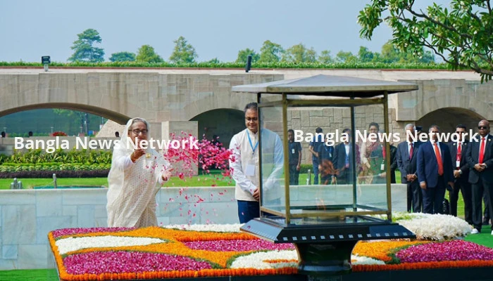 ভারতে মহাত্মা গান্ধীর সমাধিতে প্রধানমন্ত্রীর শ্রদ্ধা