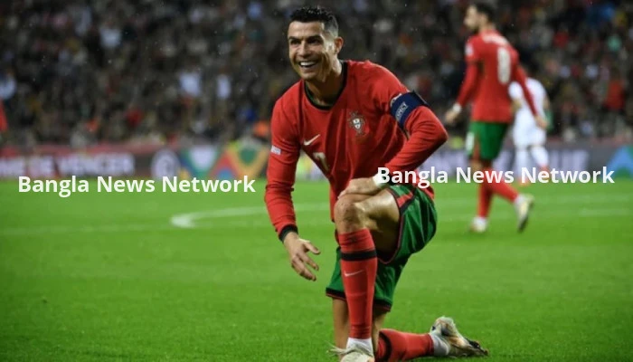 জোড়া গোলে পর্তুগালকে জিতিয়ে রোনাল্ডোর রেকর্ড