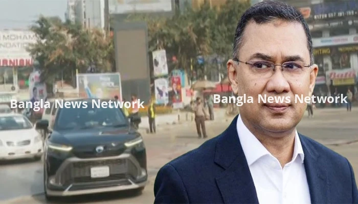 নির্বাচন অফিসের পথে তারেক রহমান