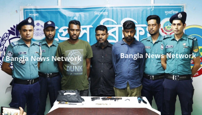 গাজীপুরে ডাকাতির প্রস্তুতিকালে পিস্তলসহ গ্রেপ্তার তিন