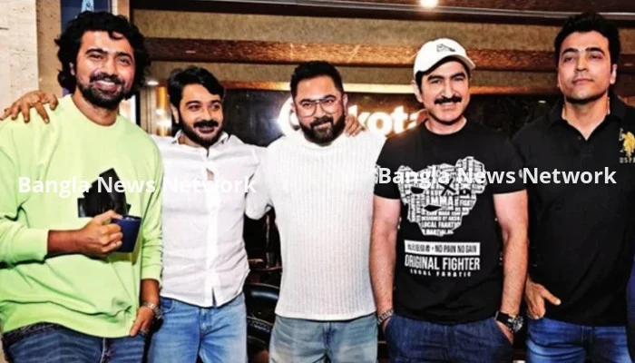 ‘অযোগ্য’ সিনেমার প্রদর্শনীতে এক ফ্রেমে টালিউডের পাঁচ তারকা