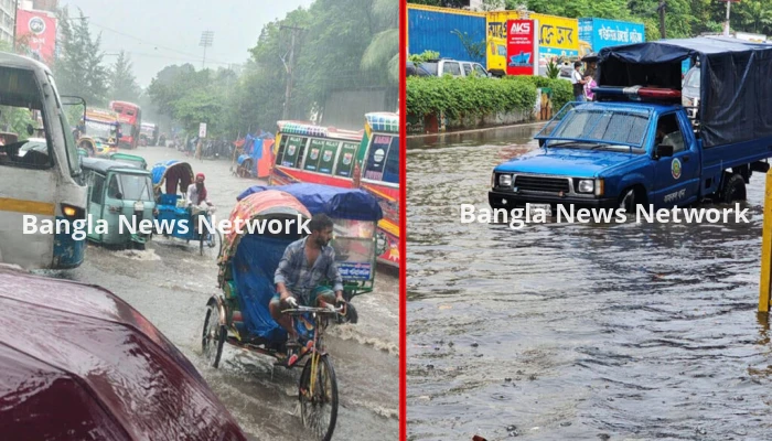 ভারী বৃষ্টিপাতে মিরপুরে জলাবদ্ধতা, যান চলাচলে ধীরগতি